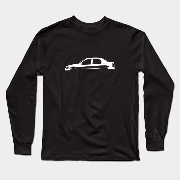 Dacia Logan (2004) Silhouette Long Sleeve T-Shirt by Car-Silhouettes